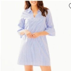 NWT Lily Pulitzer Ginger Shirtdress in Blue Peri Tint